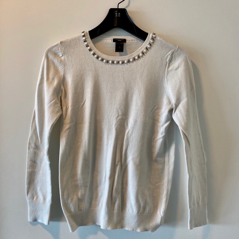 Ann Taylor Jeweled Crewneck Sweater - Size SP